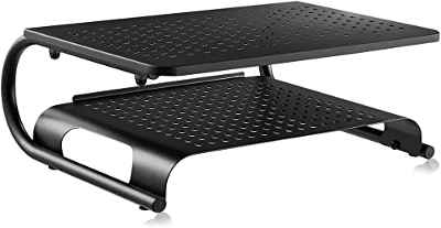 Suptek Soporte Elevador para Monitor, Soporte Elevador de Pantalla de Metal para computadora portátil, computadora, Impresora, Soporte de PC con Plataforma ventilad