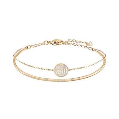 Swarovski Brazalete Ginger, baño en Tono Oro Rosa, Cristal Blanco, para Mujer