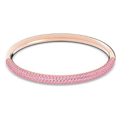 Swarovski Brazalete Stone para Mujer, con Cristales Swarovski Rosas, en Baño Tono Oro Rosa, Colección Stone de Swarovski