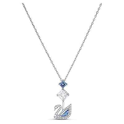 Swarovski Collar Dazzling Swan, azul, baño de rodio