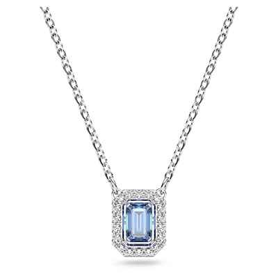 Swarovski Collar Milenia para Mujer, con Cristal Danzante Azul y Baño de Rodio, Cristales de pavé, Colección Millenia de Swarovski
