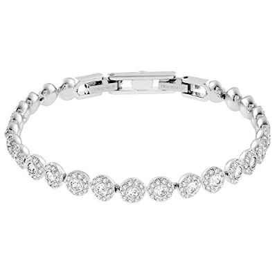 Swarovski Pulsera Angelic, de Mujer, Blanco, Baño de Rodio