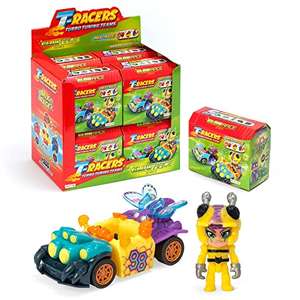 T-Racers Serie Glow Race – Colección Completa Coches y Pilotos Sorpresa coleccionables. Coches Desmontables y con Piezas Intercambiables