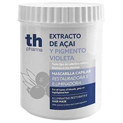 Thader Th Pharma Mascarilla Hidronutritiva con Extracto de Açai y Pigmento Violeta para cabellos blancos, rubios o con mechas, 700 ml