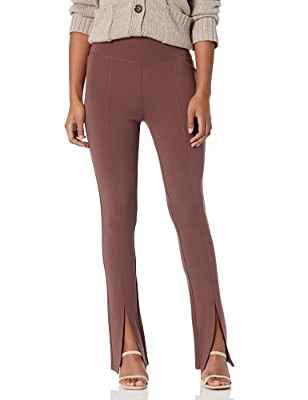 The Drop - Pantalón acampanado Uma para mujer, talle alto, L, color marrón chocolate