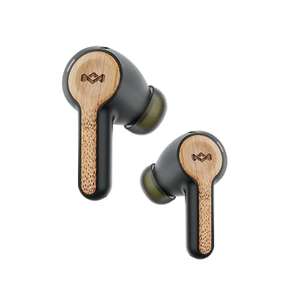 The House Of Marley Rebel Earbuds - Funciones de Audio inalámbricas, Recargables y Control táctil, 30 Horas, Negro