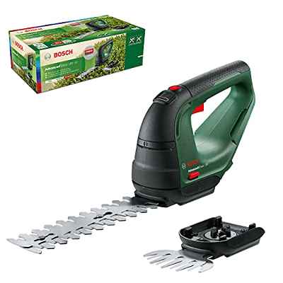 Tijeras de césped con batería Bosch AdvancedShear 18 V-10 (sin batería, sistema de 18 voltios, corta hasta 85 m² por carga de batería, con cuchilla para cortar arbustos y césped, en caja)