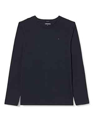 Tommy Hilfiger Boys Basic Cn Knit L/s Camiseta, Azul (Sky Captain 420), 164 (Talla del Fabricante: 14) para Niños