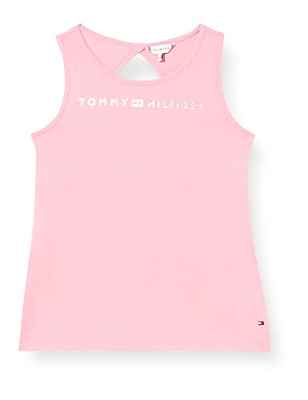 Tommy Hilfiger Camiseta sin Mangas con Logotipo Tommy S/S, Fresh Pink, 80 cm para Niñas