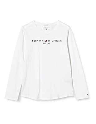 Tommy Hilfiger Essential tee L/s Camisa, White, 92 para Niñas