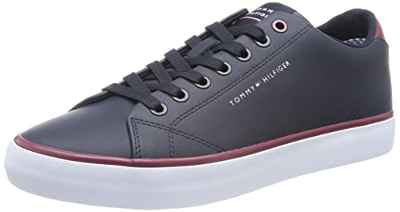 Tommy Hilfiger TH Hi Vulc Core Low Leather, Tenis vulcanizados Hombre, Desert Sky, 42 EU