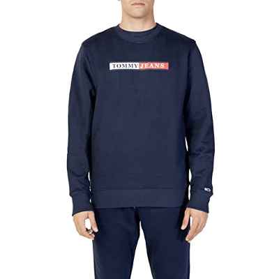 Tommy Hilfiger TJM Reg Essential Graphic Crew Sudadera, Azul (Twilight Navy), S para Hombre
