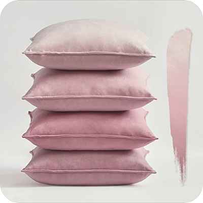 Topfinel Fundas Cojines Sofa 45x45 Decorativa Hogar Cojines Rosa de Terciopelo para Salon Cama Jardin Dormitorio Juego de 4 Fundas de Cojin Modernos Serie Colores Rosa