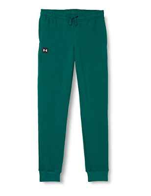 Under Armour Jogger de Tejido Fleece Rival Pantalón, Niños, Blackout Teal / / Onyx White (461), YXS