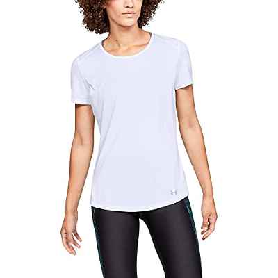 Under Armour Speed Stride Short Sleeve Camiseta de Manga Corta, Mujer, Blanco (100), XS