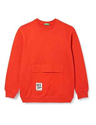 United Colors of Benetton Camiseta G/C M/L 3J74C106M Sudadera DE Cuello Redondo DE Manga Larga, Rojo Oscuro 29L, 150 para Niños