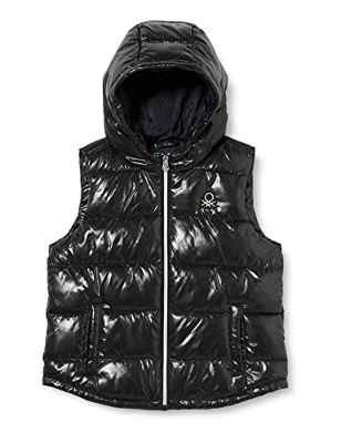 United Colors of Benetton Chaleco 2EO0CJ004, Negro 100, 150 para Niñas