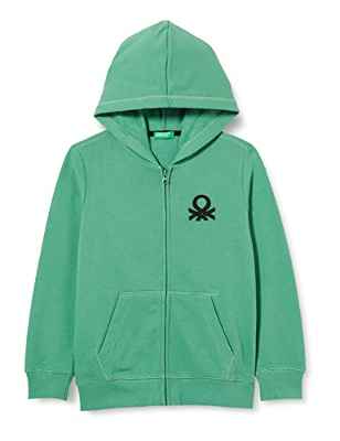 United Colors of Benetton Chaqueta con Gorra M/L 3J68C500V Sudadera con Capucha DE Manga Larga, Verde Oscuro 283, 122 para Niños
