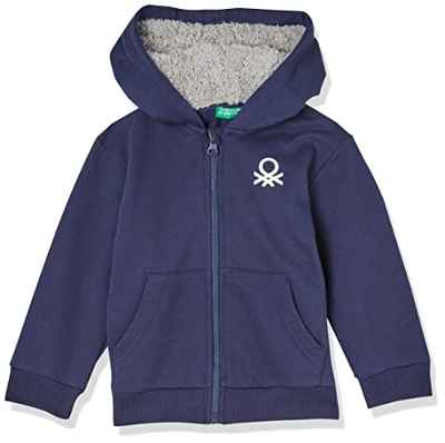 United Colors of Benetton Chaqueta con Gorra M/L 3JLXG501D Sudadera con Capucha DE Manga Larga, Azul Oscuro 252, 98 para Niños