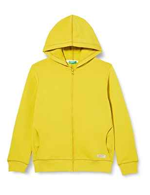 United Colors of Benetton Chaqueta con Gorra M/L 3QLAC500W Sudadera con Capucha DE Manga Larga, Amarillo Mostaza 26B, 140 para Niños