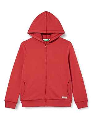 United Colors of Benetton Chaqueta con Gorra M/L 3QLAC500W Sudadera con Capucha DE Manga Larga, Rojo Cardinal 0E2, 150 para Niños