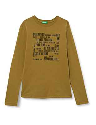 United Colors of Benetton M/L 3VR5C107P Camiseta DE Manga Larga, Verde Militar 37B, 150 para Niños