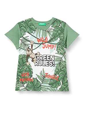 United Colors of Benetton T-Shirt 3096G103A Camiseta, Verde 0N3, 104 para Niños