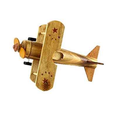 VOSAREA Modelo de Avión de Madera Modelo de Colección Tienda de Adornos de Escritorio Decoración de Oficina en El Hogar Juguetes Educativos Regalos de Cumpleaños