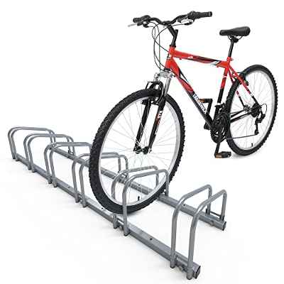VOUNOT Soporte para Aparcar 3 Bicicletas, Aparcamiento Estacionamiento para Bicis, Suelo y Pared Montaje, Interior y Exterior