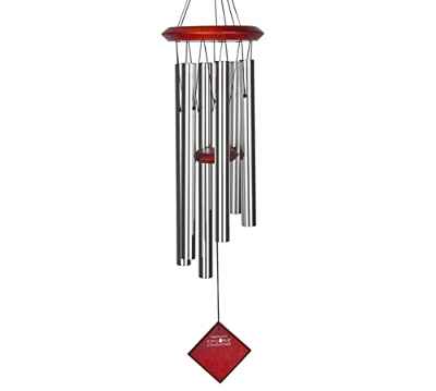 Woodstock Chimes Encore Plutón Plateado Carrillón para Jardín - 6 Tubos Afinados Color Plateado