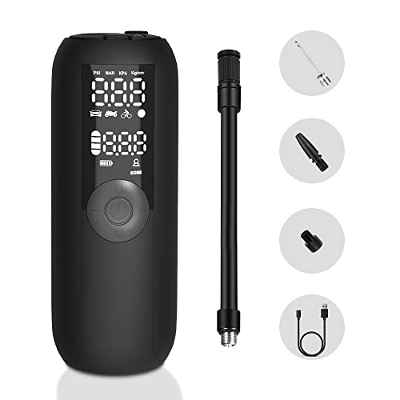Woowind LP1 compresor Aire portátil inflador Rueda Coche eléctrico, 150PSI Recargable inflador Ruedas Bicicleta Bomba de Aire eléctrica para el Coche, Moto, Scooter, Bicicleta, Bolas (LP1-UK)