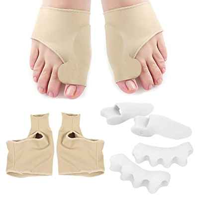 ZOCONE Juego de Corrector de Juanetes y Hueso del Pie, Corrector de Juanetes Hallux Valgus +Separador Dedos Pie +Protector de Juanetes Dedo Gordo de Silicona, Talla Única para Hombre y Mujer